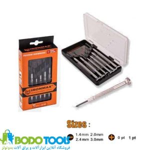 پیچ گوشتی ساعتی 6 عددی آیرون مکس 