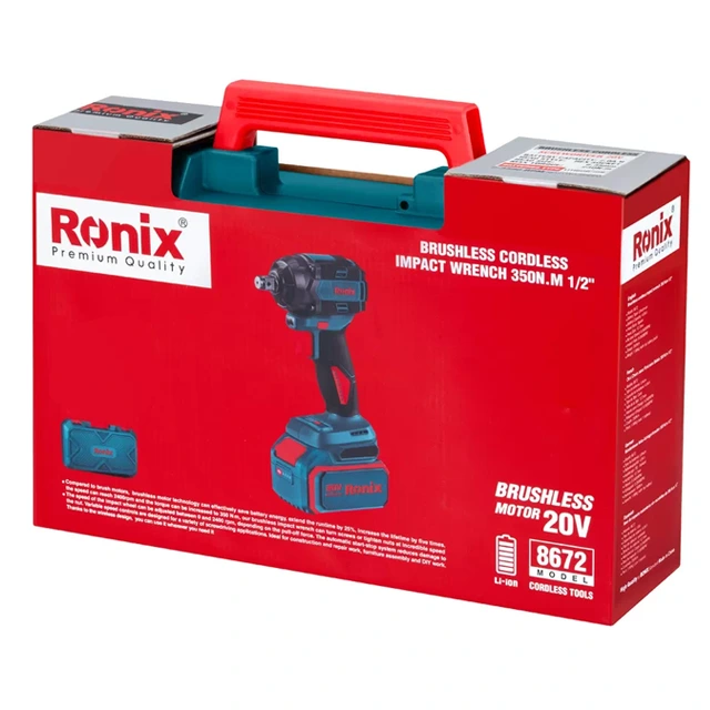 بکس شارژی براشلس 20 ولت 1.2 اینچ ronix مدل 8672