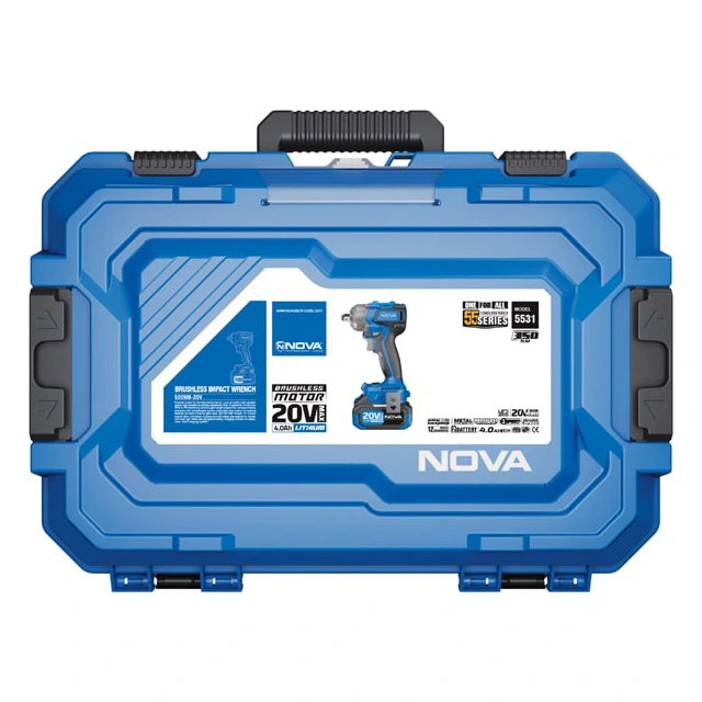 بکس شارژی 20 ولت براشلس 350نیوتن متر ضربه ای3سرعته نووا مدل 5531 - Image 2